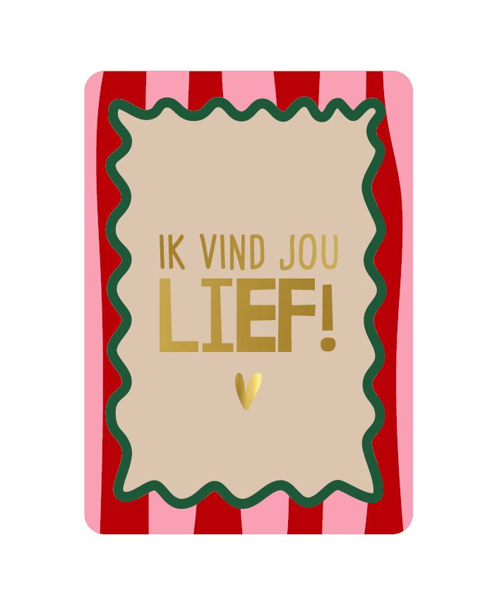 KP® Wenskaarten A6 - Ik vind jou lief + hart