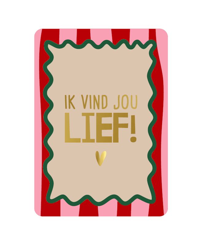 KP® Wenskaarten A6 - Ik vind jou lief + hart KP® Wenskaarten A6 - Ik vind jou lief + hart