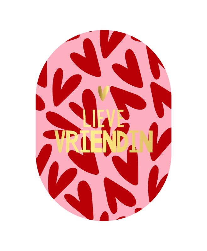 KP® Wenskaarten Ovaal A6 - Lieve vriendin + hartjes KP® Wenskaarten Ovaal A6 - Lieve vriendin + hartjes