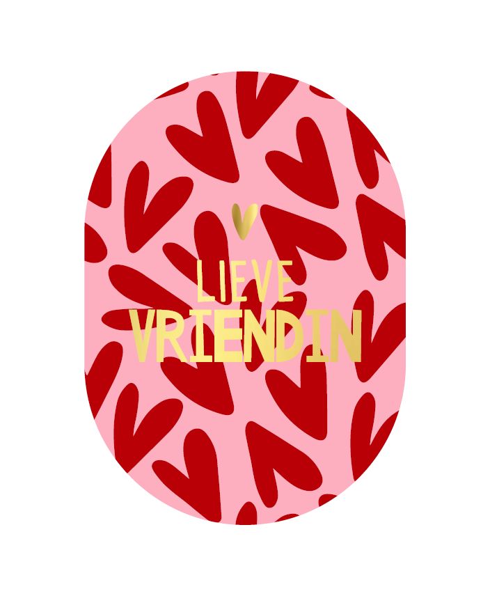 KP® Wenskaarten Ovaal A6 - Lieve vriendin + hartjes