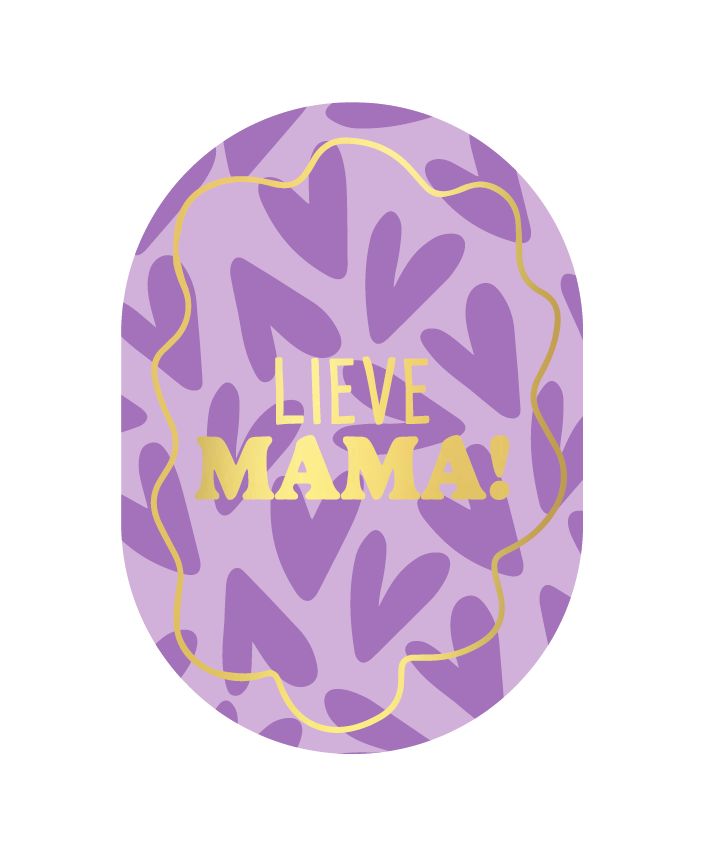 KP® Wenskaarten Ovaal A6 - Lieve mama Lila