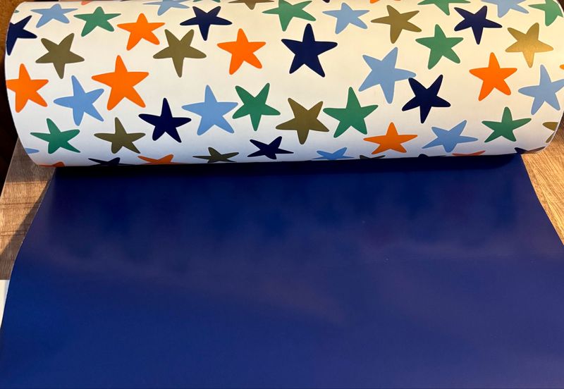 Coated papier Stars Blue AZ Blue 30 cm x 1 mtr Coated papier Stars Blue AZ Blue 30 cm x 1 mtr