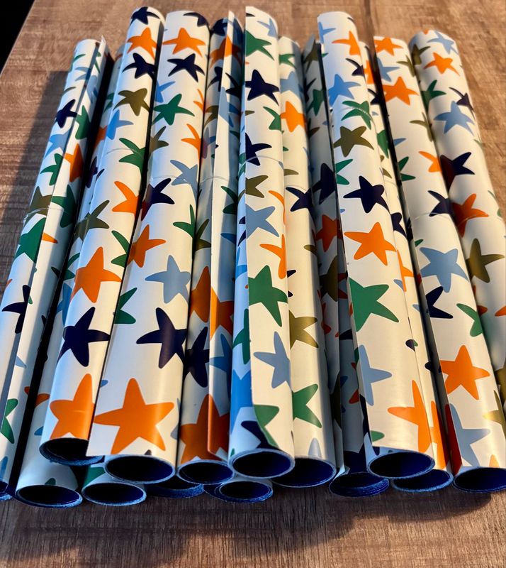 Coated papier Stars Blue AZ Blue 30 cm x 1 mtr Coated papier Stars Blue AZ Blue 30 cm x 1 mtr