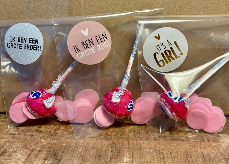 Geboorte Traktatie Met Roze Lolly