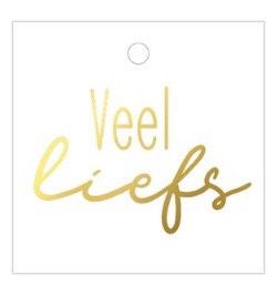 KP® Cadeaulabel - Veel liefs - 60x60mm