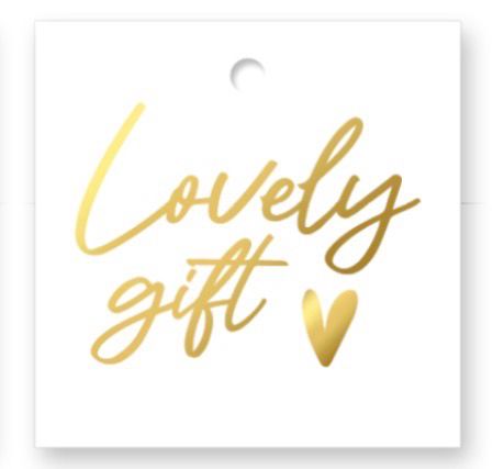 KP® Cadeaulabel - Lovely gift - 60x60mm