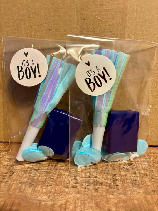 Geboorte Traktatie Feesttoeter Met Rozijntjes Blauw