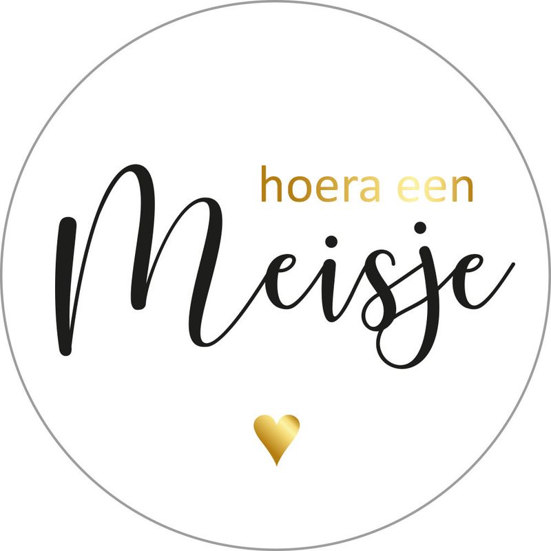 Cadeausticker Hoera Een Meisje 35 mm 10 stks