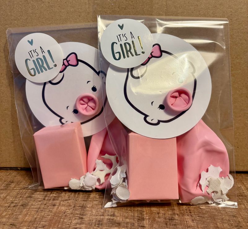 Geboorte Traktatie Baby Meisje Ballon Met Rozijntjes