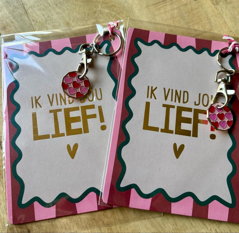 Ik Vind Jou Lief Kaartje Winkelwagenmuntje
