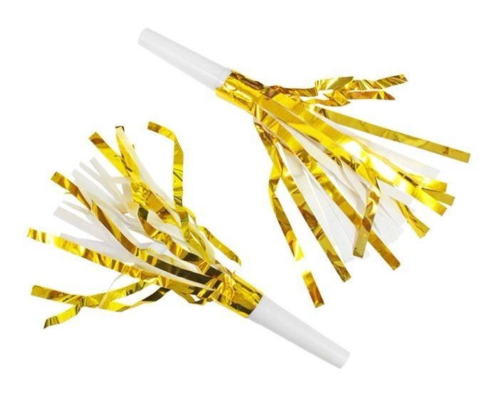 Tassel Toeter Diverse Kleuren, Kleur:: Wit Goud