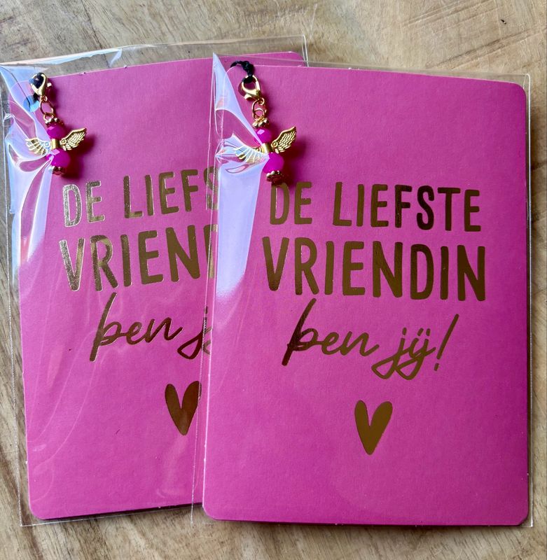 KP® Wenskaarten A6 - De Liefste Vriendin & Geluksengeltje