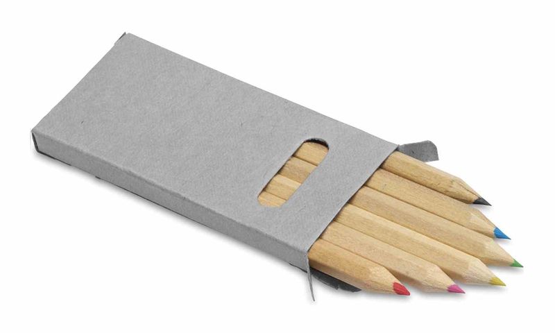6 Kleurpotloodjes In Blanco Doosje
