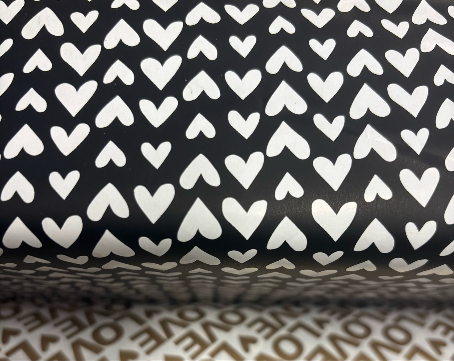 KP® Coated papier Hartjes Zwart Wit 30cm X 1 Meter -