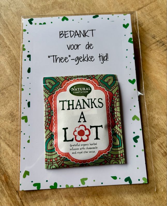 Theekaartje Bedankt Voor De Thee- Gekke Tijd Theekaartje Bedankt Voor De Thee- Gekke Tijd