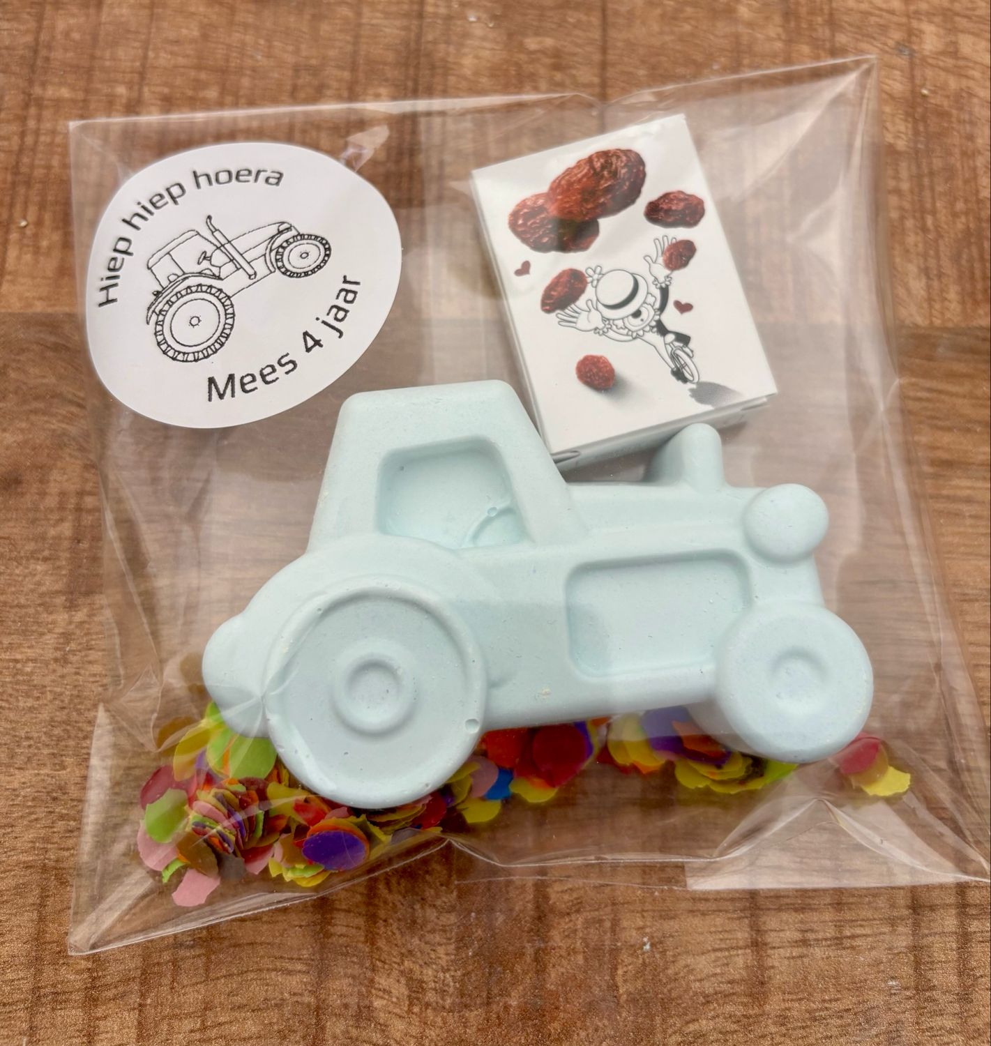 Traktatie Traktor Stoepkrijt Gepersonaliseerd Met Of Zonder Snoepjes