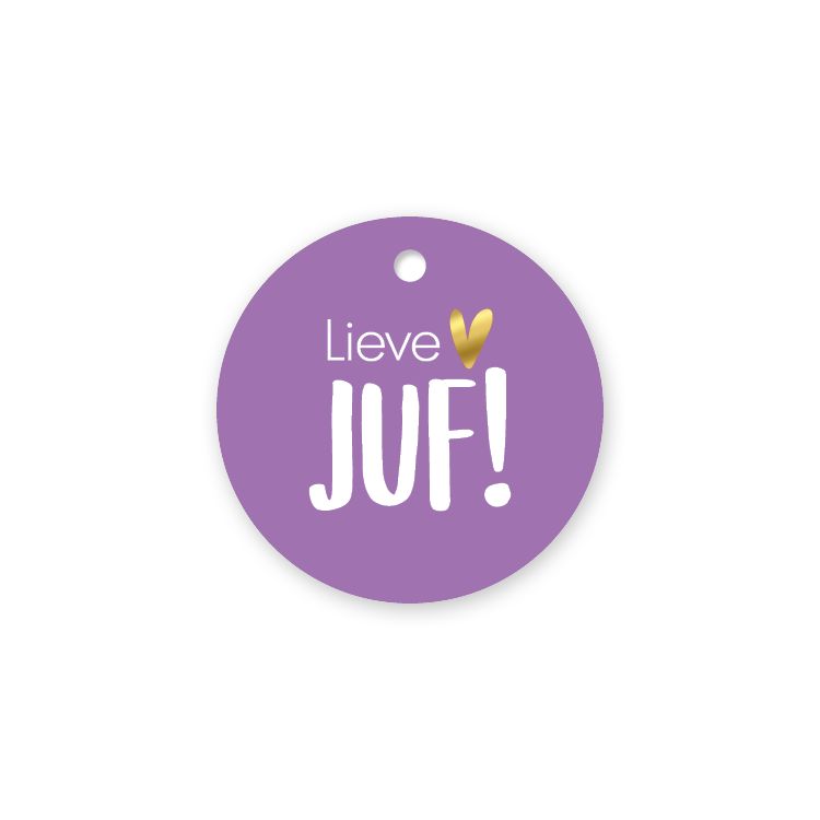 KP® Cadeaulabel - Lieve juf + hart