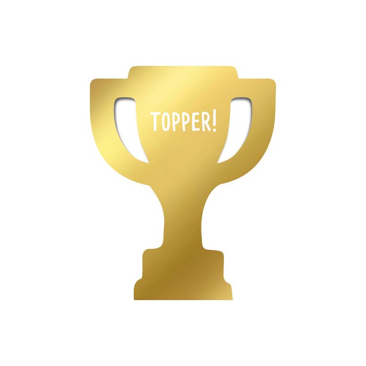 KP® Cadeaulabel Beker - Topper - 52x67mm