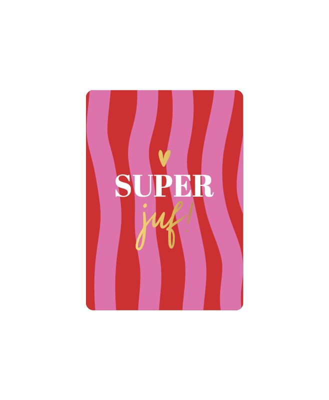 KP® Cadeaukaartje A7 - Super juf + waves