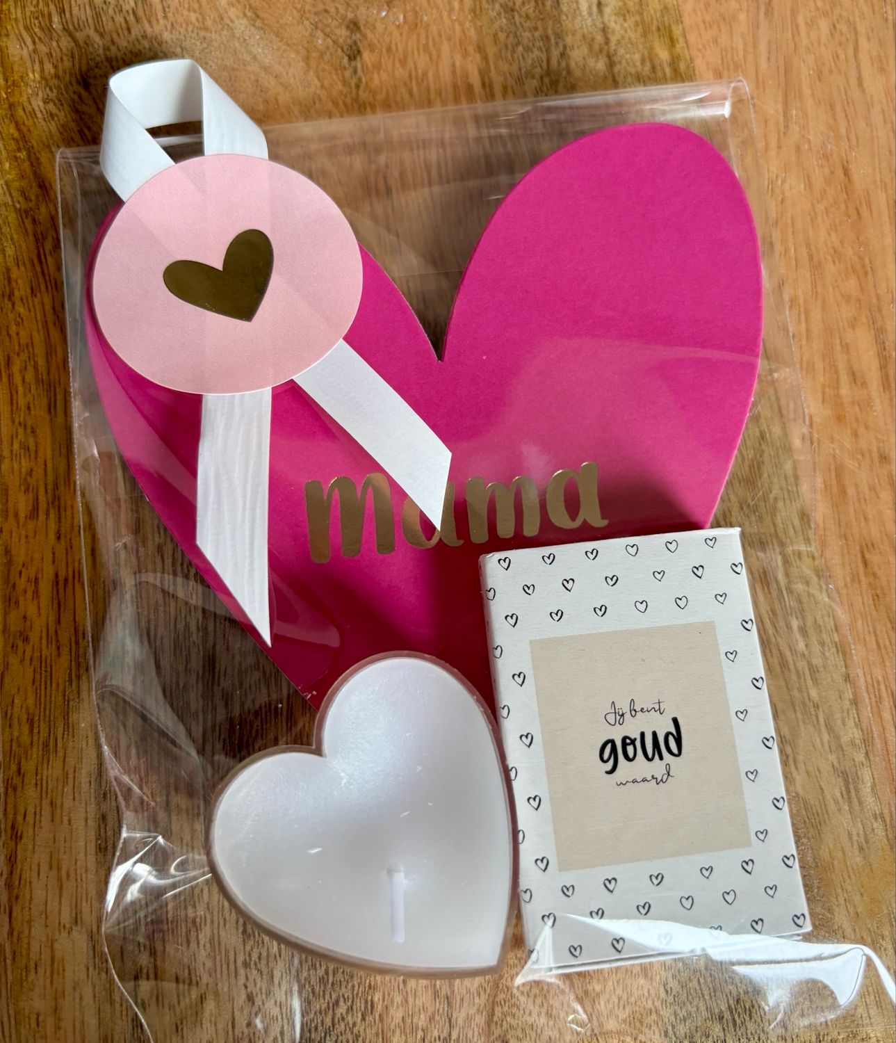 Cadeausetje Mama Goud Waard Hartje