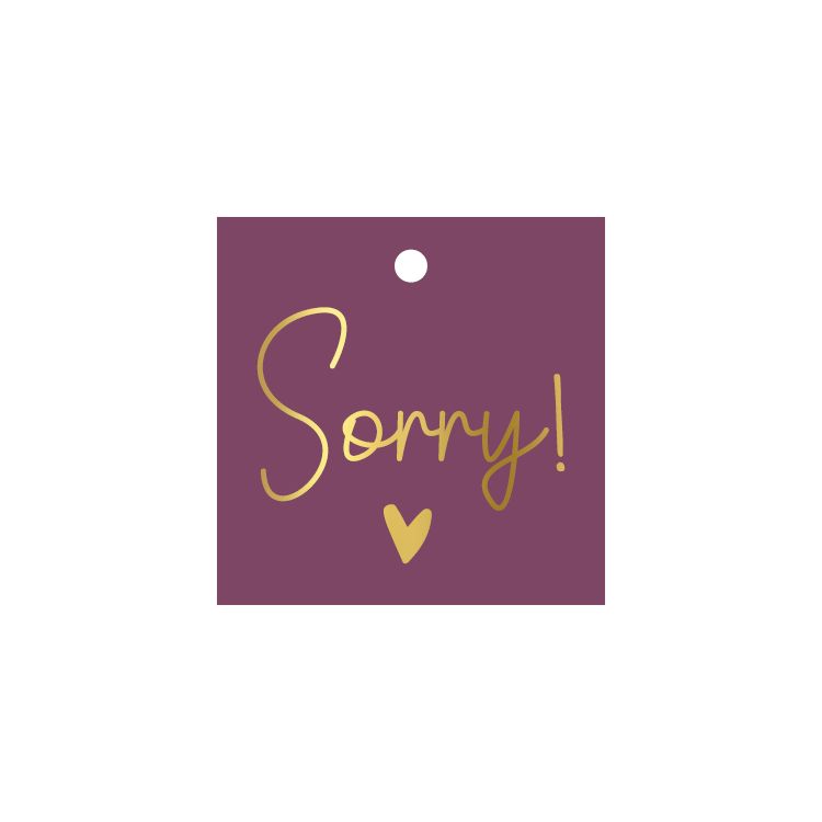 KP® Cadeaulabel - Sorry - 60x60mm