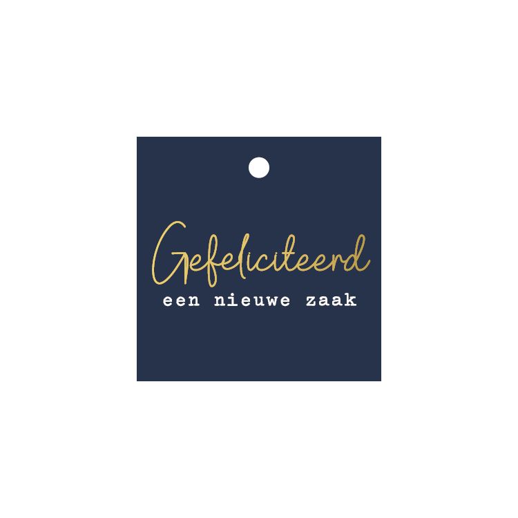 KP® Cadeaulabel - Gefeliciteerd een nieuwe zaak - 60x60mm