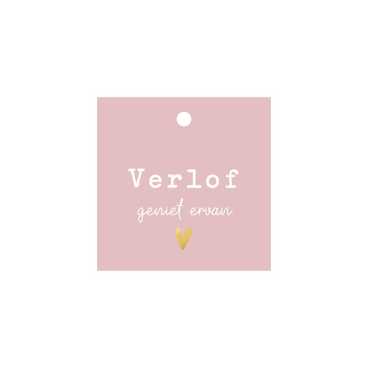 KP® Cadeaulabel - Verlof geniet ervan - 60x60mm