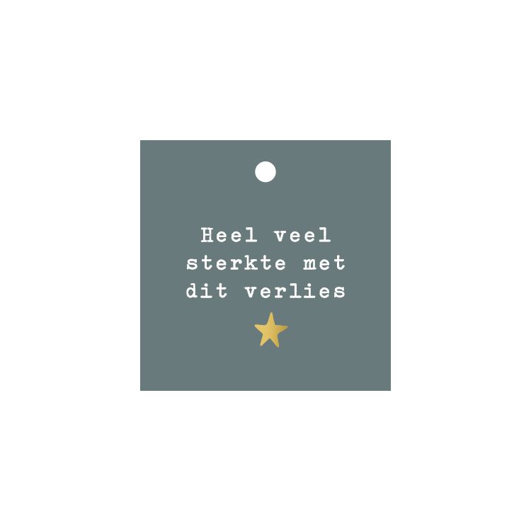 KP® Cadeaulabel - Heel veel sterkte met dit verlies - 60x60mm