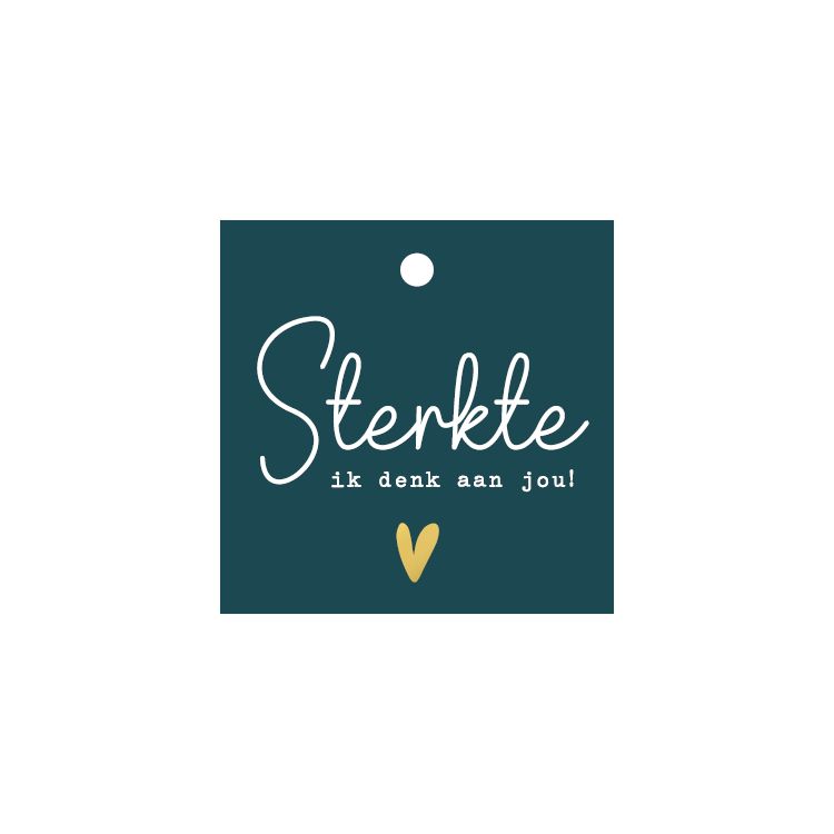 KP® Cadeaulabel - Sterkte ik denk aan jou - 60x60mm