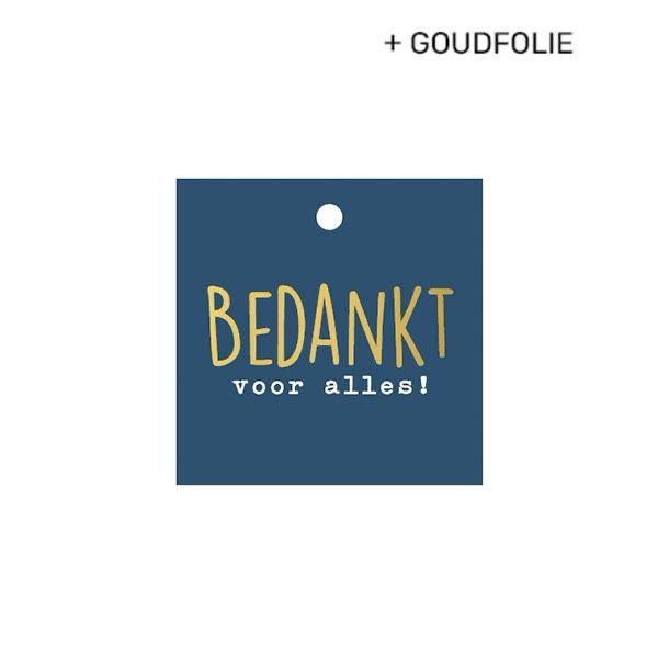 KP® Cadeaulabel - Bedankt voor alles - 60x60mm KP® Cadeaulabel - Bedankt voor alles - 60x60mm