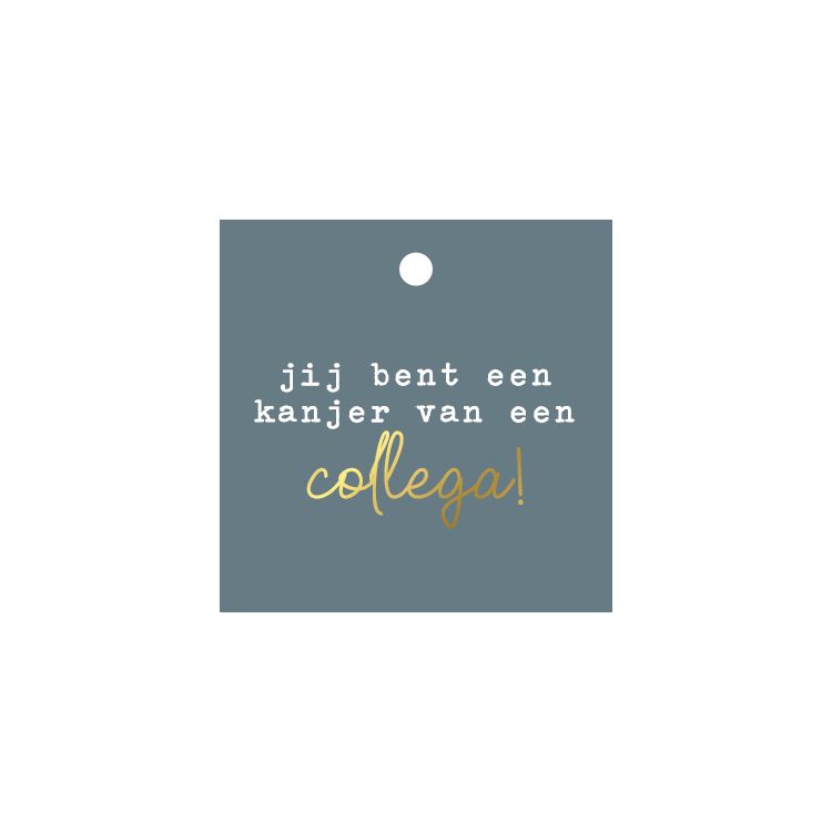 KP® Cadeaulabel - Jij bent een kanjer van een collega - 60x60mm