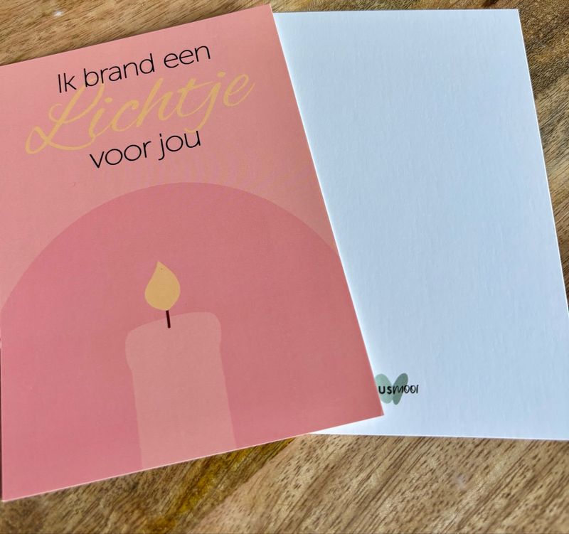 Heusmooi Ansichtkaart a6 Ik brand Een Lichtje Voor Jou!