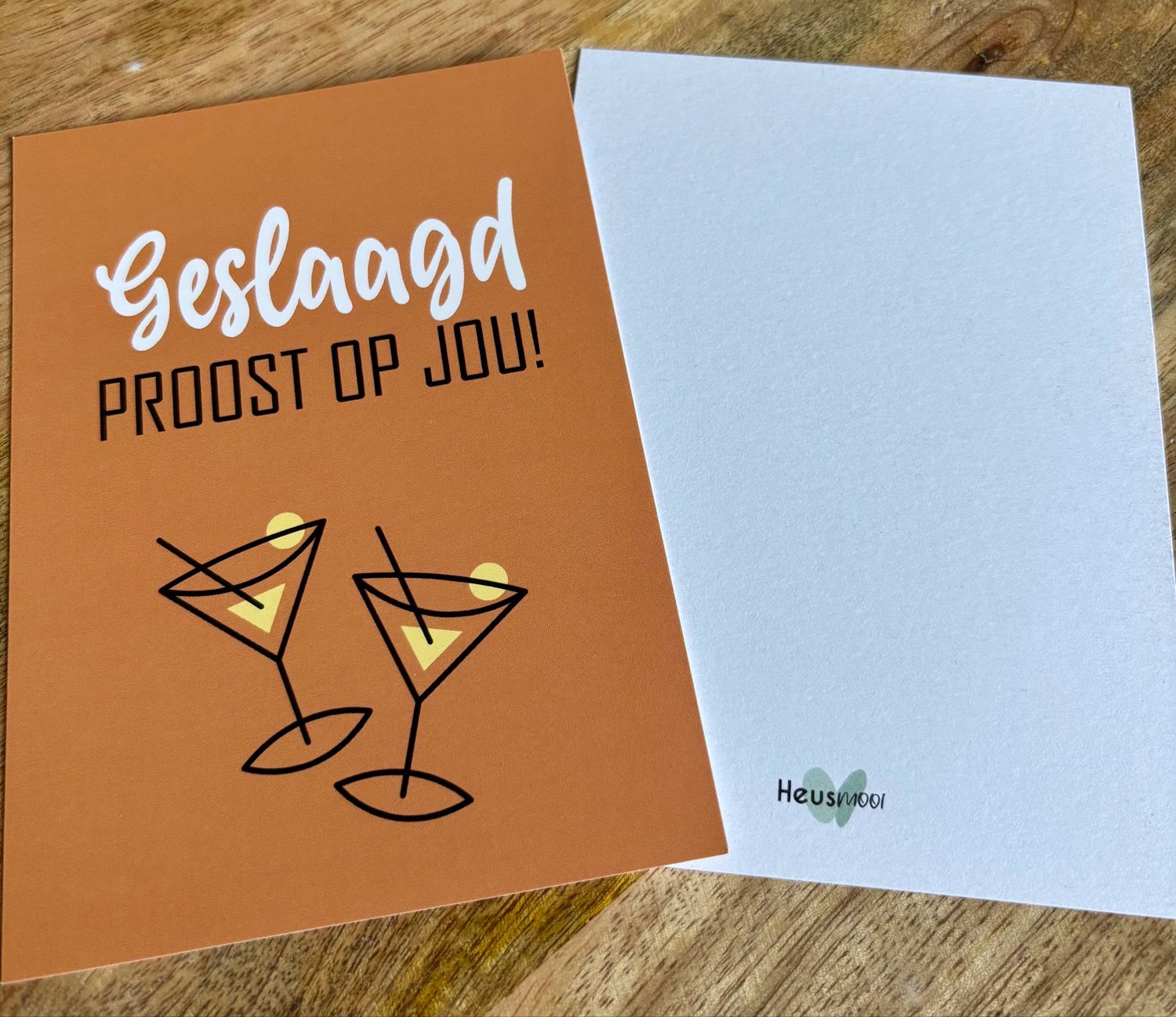 Heusmooi Ansichtkaart a6 Geslaagd Proost Op Jou Cocktail