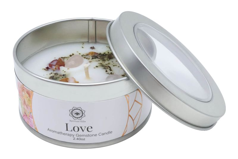 Green Tree Kaars In Blikje 'Love' Rozenkwarts + Roos 70g Green Tree Kaars In Blikje 'Love' Rozenkwarts + Roos 70g