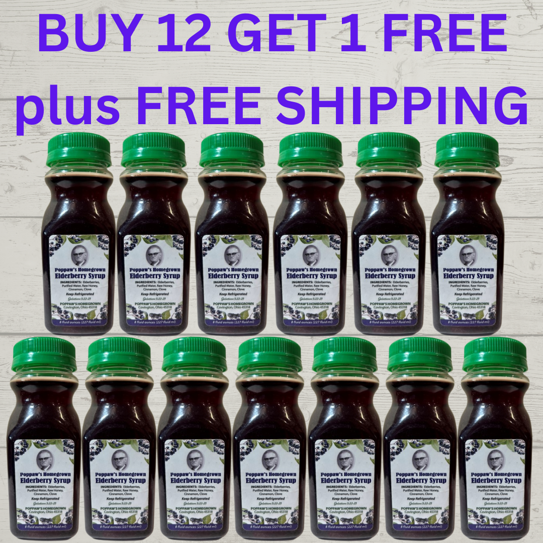 13-Pack - Elderberry Syrup 8oz
Buy 12, Get 1 FREE and FREE SHIPPING!