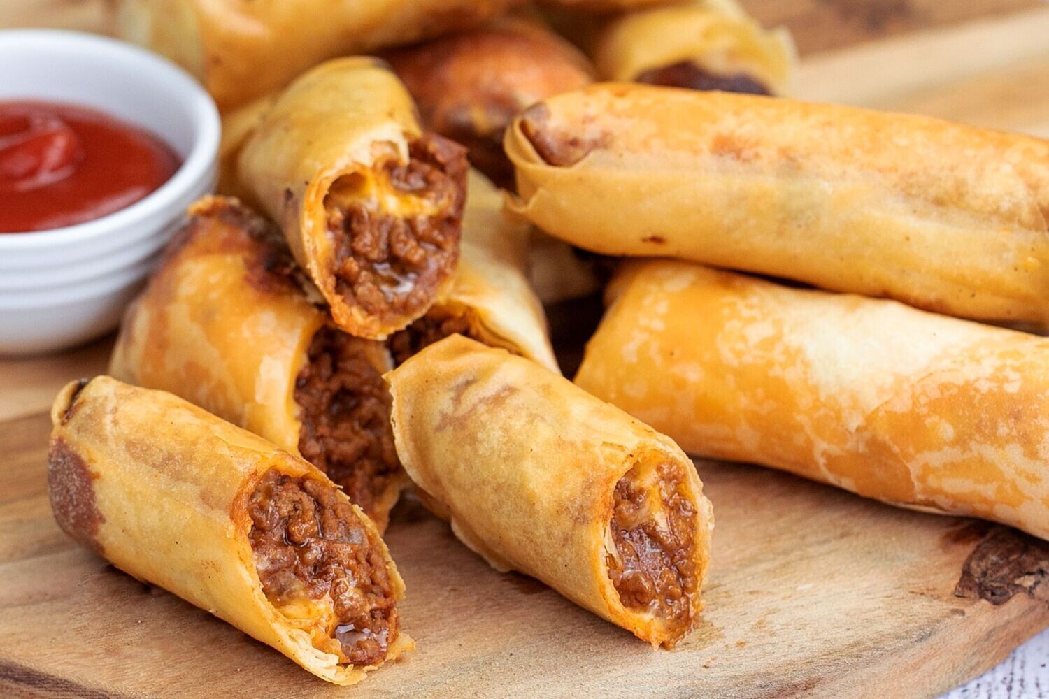 Cheese Burger Spring Rolls