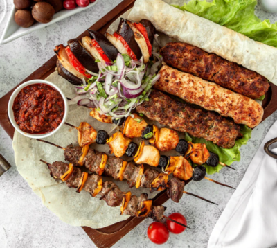 Greek Marinated Chicken & Lamb Skewers