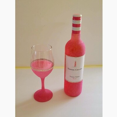Wine Bottle and Glass Set