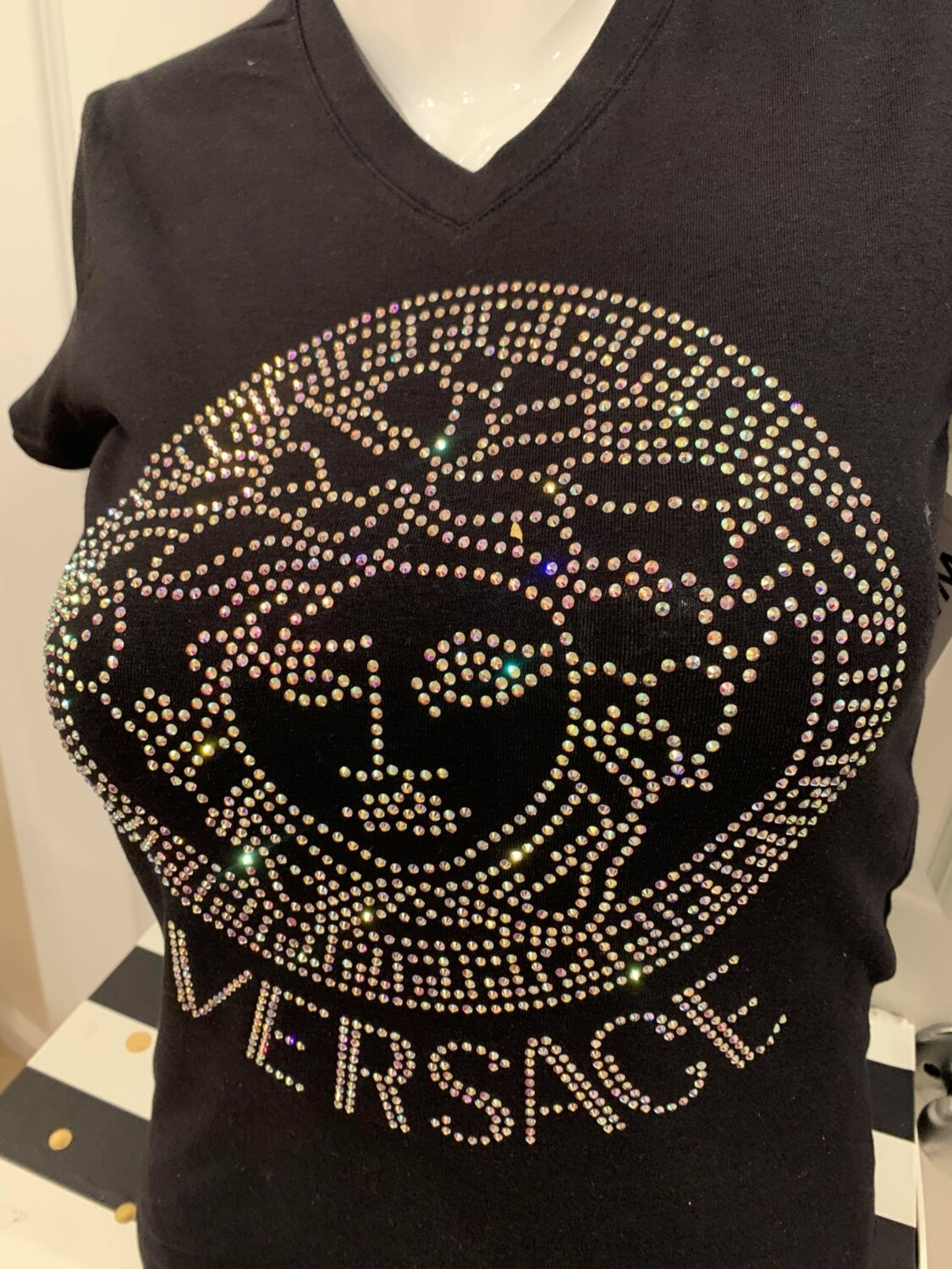 Rhinestone &quot; Versace&quot; T-Shirt