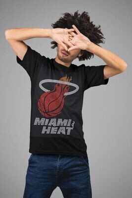 Rhinestone &quot; Miami Heat&quot; T-Shirt