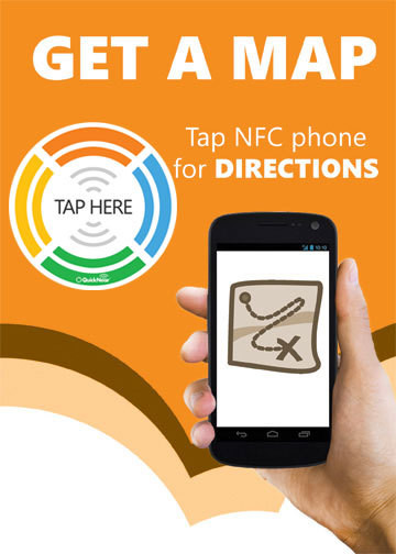 Tap Here Tags™ - Get Map NFC Sign