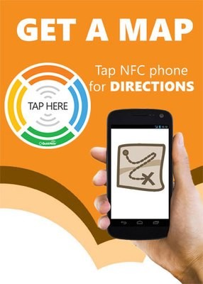 Tap Here Tags™ - Get Map NFC Sign