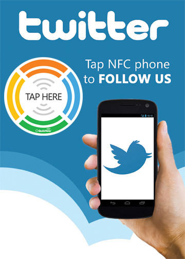 Tap Here Tags™ - Twitter NFC Sign