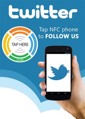 Tap Here Tags™ - Twitter NFC Sign