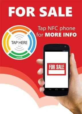 Tap Here Tags™ - For Sale NFC Sign