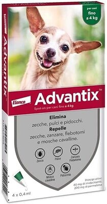 Advantix Spot-on per Cani fino 4 pipette fino a 4kg di peso
