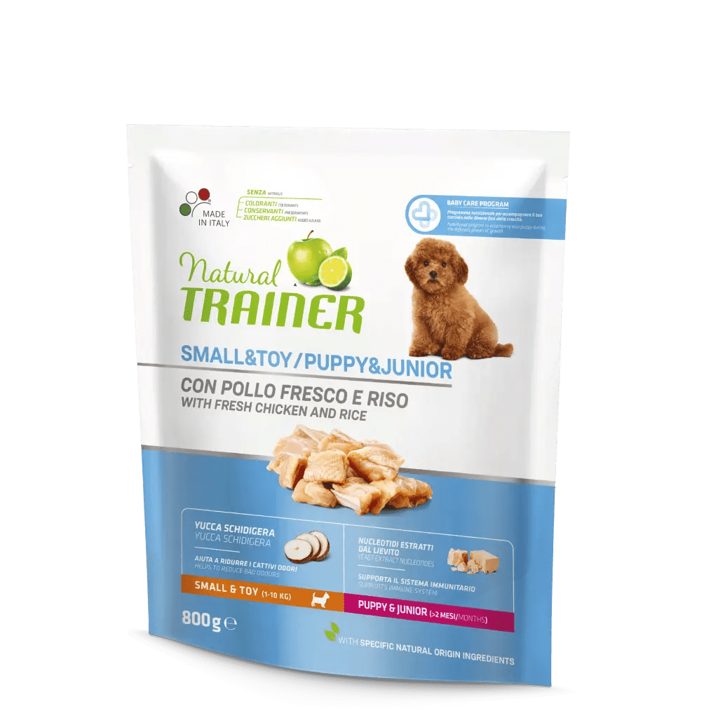 Natural Trainer puppy mini con pollo e riso 1-10kg 800gr