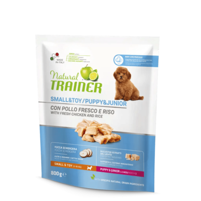 Natural Trainer puppy mini con pollo e riso 1-10kg 800gr
