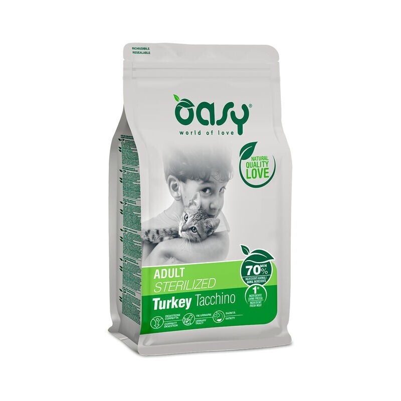 OASY GATTO STERILIZZATO 1,5KG TACCHINO ADULTO