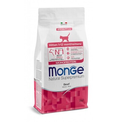 Monge natural super premium Beef 1,5 Kitten 1-12 mesi